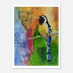 Premium Semi-Glossy Paper Poster: "Little Lucky Bird 8"