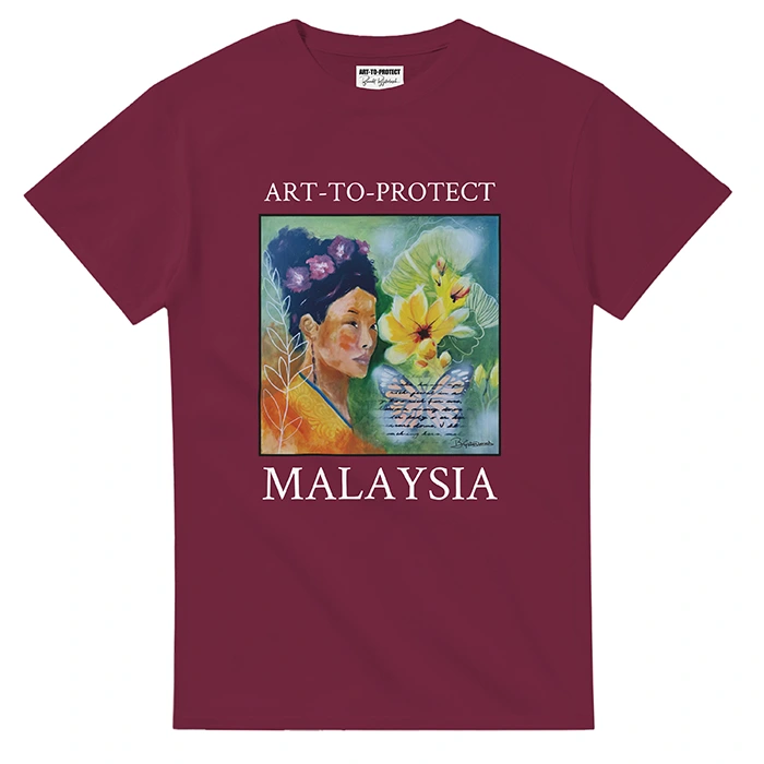 T-shirt Malaysia Butterflies_maroon_front