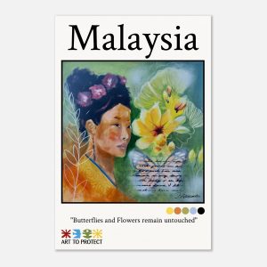 Museum-Quality Matte Paper Poster | Malaysia | Butterflies and Flowers remain Untouched