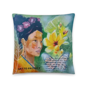 Cotton pillow case | Butterflies and Flowers Remain Untouched