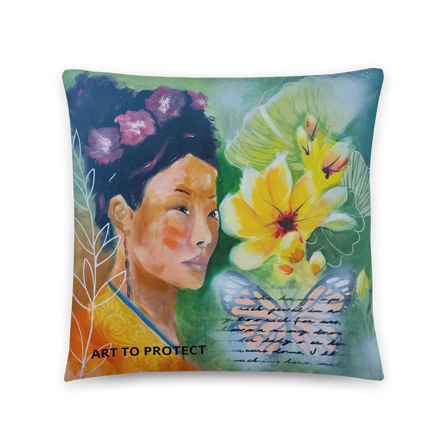 Cotton pillow case | Butterflies and Flowers Remain Untouched - Image 1