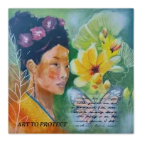 Cotton pillow case | Butterflies and Flowers Remain Untouched - Thumbnail Image 3