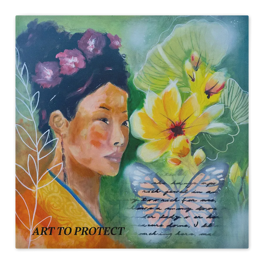 Cotton pillow case | Butterflies and Flowers Remain Untouched - Image 3
