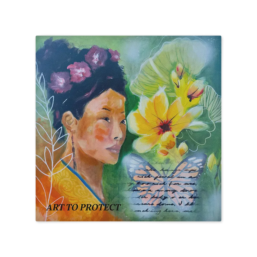 Cotton pillow case | Butterflies and Flowers Remain Untouched - Image 2